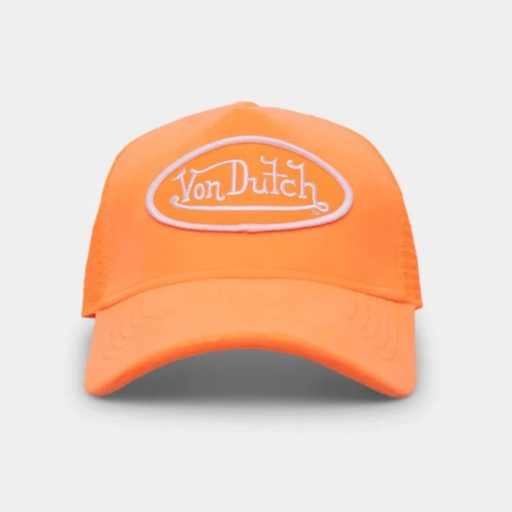 Von Dutch Orange Velvet Trucker Hat - Picture 3 of 5